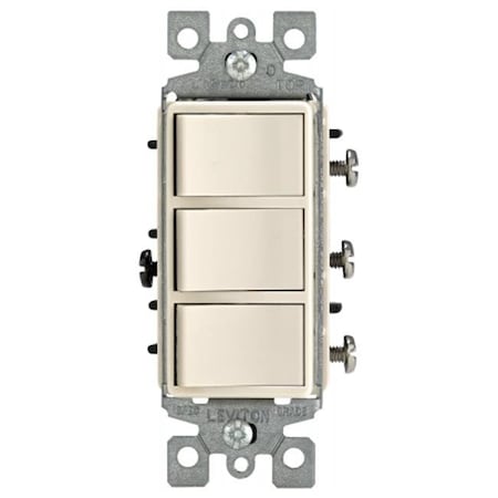 Gorgeousglow Light Almond Decora Triple Rocker Combination Switch GO84746
